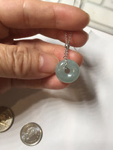 Load image into Gallery viewer, 14mm Type A 100% Natural light green blue Jadeite Safety Guardian Button donuts pendant BG209
