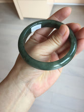 Load image into Gallery viewer, 57.2mm certified natural Type A oily dark green/black jadeite jade bangle BG77-0408
