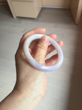 Load image into Gallery viewer, 55.5mm Certified Type A 100% Natural light purple white round cut Jadeite bangle PA110-6566
