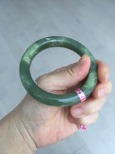 Load image into Gallery viewer, 57.4mm 100% natural certified dark green/gray Hetian nephrite jade bangle HF69-6454
