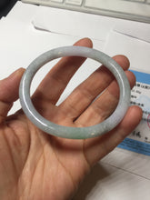 Load image into Gallery viewer, 53.5mm certified 100% natural sunny green purple gray oval jadeite jade bangle BS41-4531
