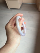 Load image into Gallery viewer, 55.5mm Certified Type A 100% Natural light purple white round cut Jadeite bangle PA110-6566
