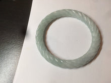 Load image into Gallery viewer, 58.5mm Certified 100% Natural type A green vintage twist style Jadeite Jade bangle Z125-7987

