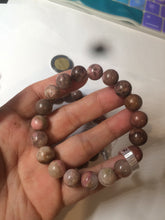 Load image into Gallery viewer, 10-10.3mm 100% natural pink/black rose stone (Rhodonite) bracelet SY41
