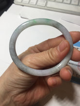 Load image into Gallery viewer, 53.5mm certified 100% natural sunny green purple gray oval jadeite jade bangle BS41-4531
