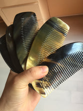 Load image into Gallery viewer, 11x5cm 100% Natural black yellow Buffalo Horn Comb XY107
