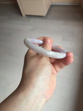 Load image into Gallery viewer, 55.5mm Certified Type A 100% Natural light purple white round cut Jadeite bangle PA110-6566
