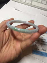 Load image into Gallery viewer, 53.5mm certified 100% natural sunny green purple gray oval jadeite jade bangle BS41-4531
