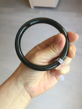 Load image into Gallery viewer, 59.3mm 100% Natural dark green/black meteorite Stellar Night sky slim round cut nephrite bangle HT115-8798
