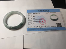 Load image into Gallery viewer, 54.5mm certified 100% natural icy watery oily dark green purple jadeite jade bangle B111-9119
