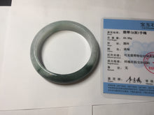 Load image into Gallery viewer, 54.5mm certified 100% natural icy watery oily dark green purple jadeite jade bangle B111-9119
