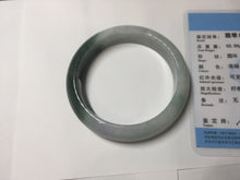 Load image into Gallery viewer, 54.5mm certified 100% natural icy watery oily dark green purple jadeite jade bangle B111-9119
