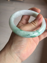 Load image into Gallery viewer, 56mm certified 100% natural icy watery light white/sunny green jadeite jade bangle BN72-3878
