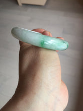 Load image into Gallery viewer, 56mm certified 100% natural icy watery light white/sunny green jadeite jade bangle BN72-3878
