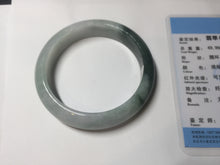 Load image into Gallery viewer, 54.5mm certified 100% natural icy watery oily dark green purple jadeite jade bangle B111-9119
