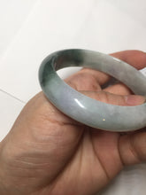 Load image into Gallery viewer, 54.5mm certified 100% natural icy watery oily dark green purple jadeite jade bangle B111-9119
