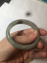 Load image into Gallery viewer, 50mm certified 100% natural Type A dark green/black oval jadeite jade bangle AM84-2870
