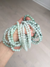 Load image into Gallery viewer, 6.3mm 100% natural type A green/white jadeite jade beads bracelet group BK104 added-on item
