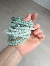 Load image into Gallery viewer, 6.3mm 100% natural type A green/white jadeite jade beads bracelet group BK104 added-on item
