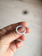 Load image into Gallery viewer, 100% natural type A white slim jadeite jade band ring BF53
