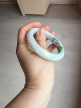 Load image into Gallery viewer, 56mm certified 100% natural icy watery light white/sunny green jadeite jade bangle BN72-3878
