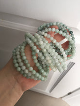 Load image into Gallery viewer, 6.3mm 100% natural type A green/white jadeite jade beads bracelet group BK104 added-on item
