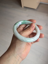 Load image into Gallery viewer, 56mm certified 100% natural icy watery light white/sunny green jadeite jade bangle BN72-3878
