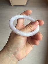Load image into Gallery viewer, 56mm Certified Type A 100% Natural light purple white round cut Jadeite bangle PA109-6573
