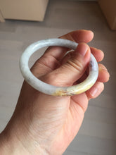 Load image into Gallery viewer, 54mm certified 100% natural Type A light yellow/white/purple/black(Wuji) round cut jadeite jade bangle BS9-9567
