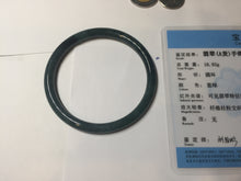 Load image into Gallery viewer, 56mm Certified Type A 100% Natural dark green/blue/gray Guatemala slim round cut Jadeite bangle PA90-2065
