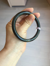 Load image into Gallery viewer, 57.4mm 100% Natural dark green/black meteorite Stellar Night sky slim round cut nephrite bangle HT112-8247
