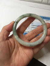 Load image into Gallery viewer, 57mm certified 100% natural Type A light green brown purple with green floating flowers round cut jadeite jade bangle BG89-3893
