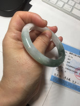 Load image into Gallery viewer, 54.5mm certified 100% natural icy watery oily dark green jadeite jade bangle B112-9120
