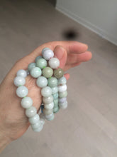 Load image into Gallery viewer, 9.8-10mm 100% natural type A green/white jadeite jade beads bracelet group AZ140
