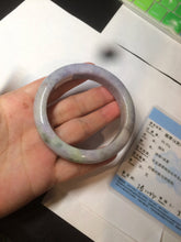 Load image into Gallery viewer, 55mm Certified 100% natural Type A sunny green/purple/gray jadeite jade bangle BH27-2125
