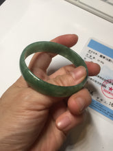 Load image into Gallery viewer, 52.8mm certified 100% natural Type A forest green dark green jadeite jade bangle BP15-8593
