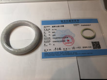 Load image into Gallery viewer, 57mm Certified Type A 100% Natural light green white jadeite Jade bangle GL48-14-4017
