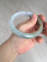 Load image into Gallery viewer, 61mm Certified Type A 100% Natural white/light purple/brown/yellow/gray (FU LU SHOU) Jadeite Jade bangle BF106-8636
