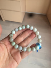 Load image into Gallery viewer, 9.8-10mm 100% natural type A green/white jadeite jade beads bracelet group AZ140
