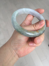 Load image into Gallery viewer, 61mm Certified Type A 100% Natural white/light purple/brown/yellow/gray (FU LU SHOU) Jadeite Jade bangle BF106-8636
