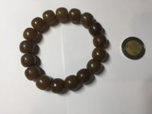 Load image into Gallery viewer, 100% Natural 12x11mm dark sugar brown black vintage style nephrite Hetian Jade bead bracelet HF82
