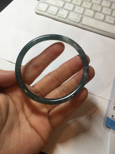 Load image into Gallery viewer, 58.6mm Certified Type A 100% Natural icy watery green/blue/black/gray slim round cut Guatemala Jadeite bangle PC90-3384
