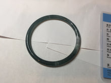 Load image into Gallery viewer, 58.6mm Certified Type A 100% Natural icy watery green/blue/black/gray slim round cut Guatemala Jadeite bangle PC90-3384
