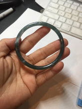 Load image into Gallery viewer, 58.6mm Certified Type A 100% Natural icy watery green/blue/black/gray slim round cut Guatemala Jadeite bangle PC90-3384
