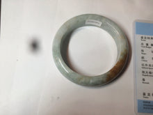 Load image into Gallery viewer, 53.5mm certified Type A 100% Natural light green/brown Jadeite Jade bangle AR93-0722
