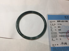 Load image into Gallery viewer, 58.5mm Certified Type A 100% Natural icy watery green/blue/black/gray slim round cut Guatemala Jadeite bangle PC91-3364
