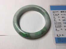 Load image into Gallery viewer, 55.7mm certified type A 100% Natural sunny green Jadeite Jade bangle B114-8228
