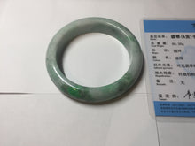 Load image into Gallery viewer, 55.7mm certified type A 100% Natural sunny green Jadeite Jade bangle B114-8228
