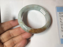 Load image into Gallery viewer, 53.5mm certified Type A 100% Natural light green/brown Jadeite Jade bangle AR93-0722
