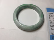 Load image into Gallery viewer, 55.7mm certified type A 100% Natural sunny green Jadeite Jade bangle B114-8228
